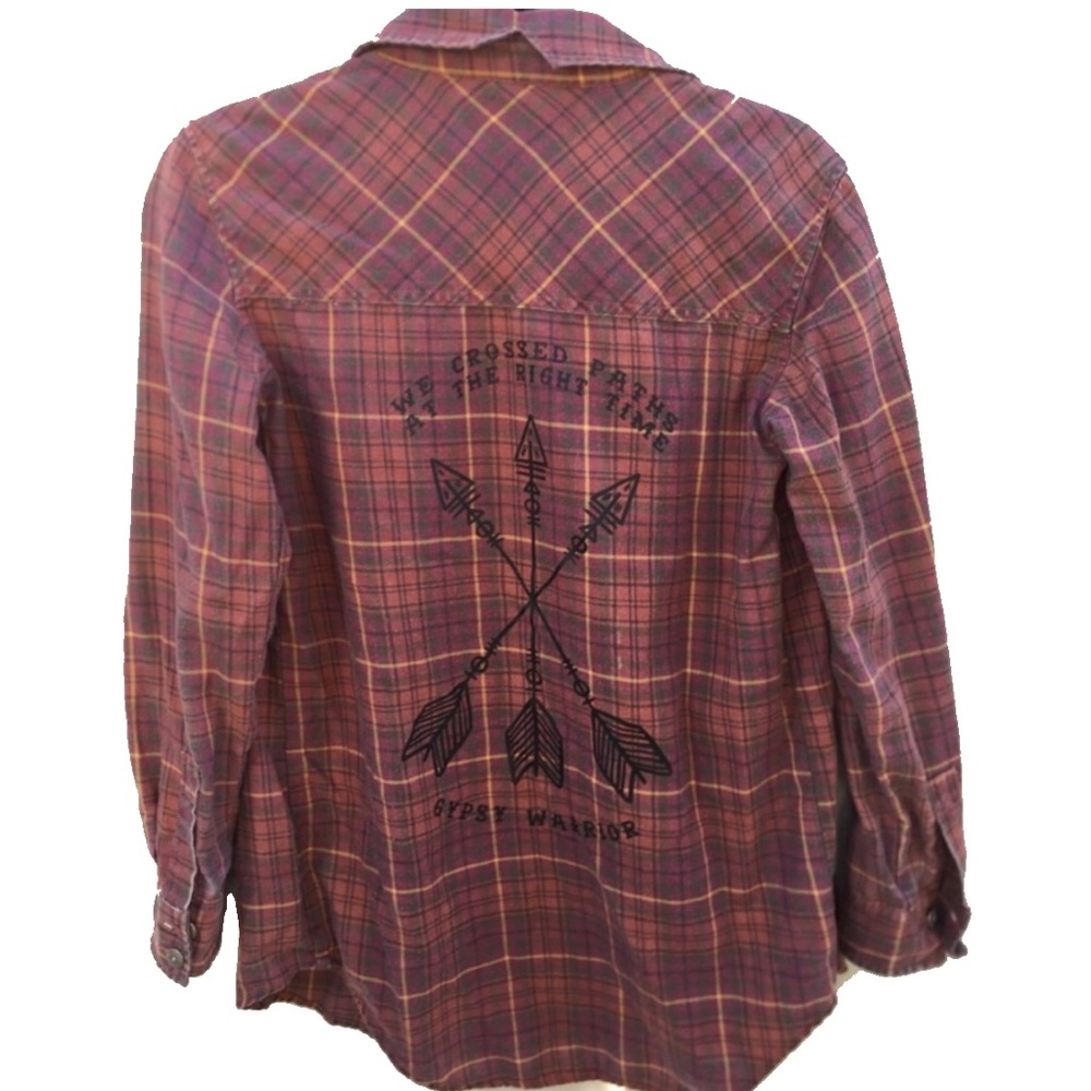 GYPSY WARRIOR GRAPHIC ARROW FLANNEL SHIRT